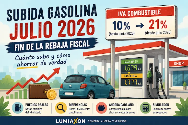 Subida gasolina julio 2026 y ahorro comparando gasolineras