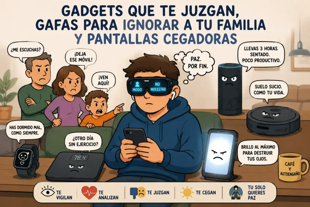 Collage de gadgets tecnológicos, inteligencia artificial y domótica de la semana