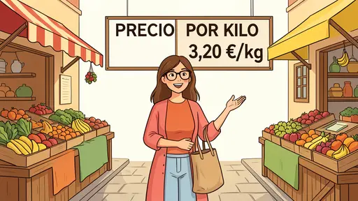 Mujer con gafas sale satisfecha del mercado tras comprobar el precio por kilo